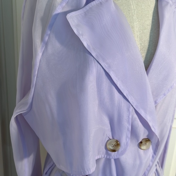 Anthropologie DOLAN Sheer Tulle Trench Coat NEW size LARGE Lavender - Picture 10 of 10